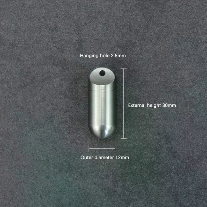 Waterproof Stainless Steel Capsule Pill Case | Mini EDC Holder Capsule Pill Case QXL