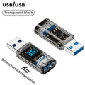 USB-A to USB-C Adapter 10Gbps 60W Fast Charge Digital Display USB-C Adapter QXL USB M to USB Light