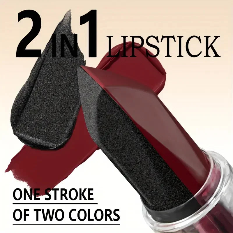 VERONNI 2-in-1 Two-Tone Matte & Glitter Lipstick | Long-Lasting 2-in-1 Lipstick QXL