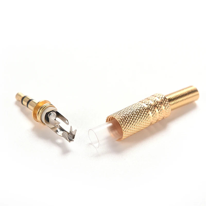 3.5mm Gold-Plated TRS Stereo Male Audio Jack Plug Connector Audio Jack Connector QXL