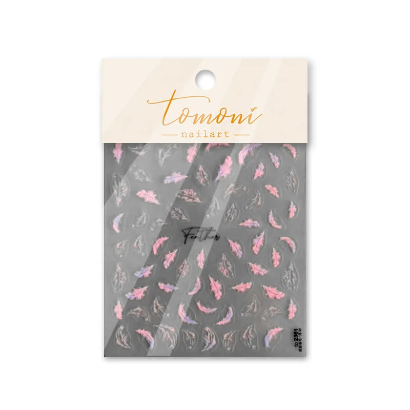 5D Feather & Letter Embossed Nail Art Stickers | NAILFYOU Nail Art Stickers QXL T-2361 (Flat)