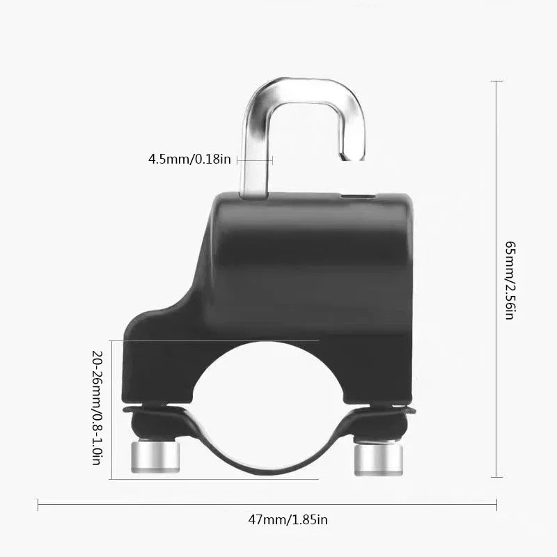 Universal Motorcycle Helmet Lock | 22–28mm Handlebar Helmet Lock QXL