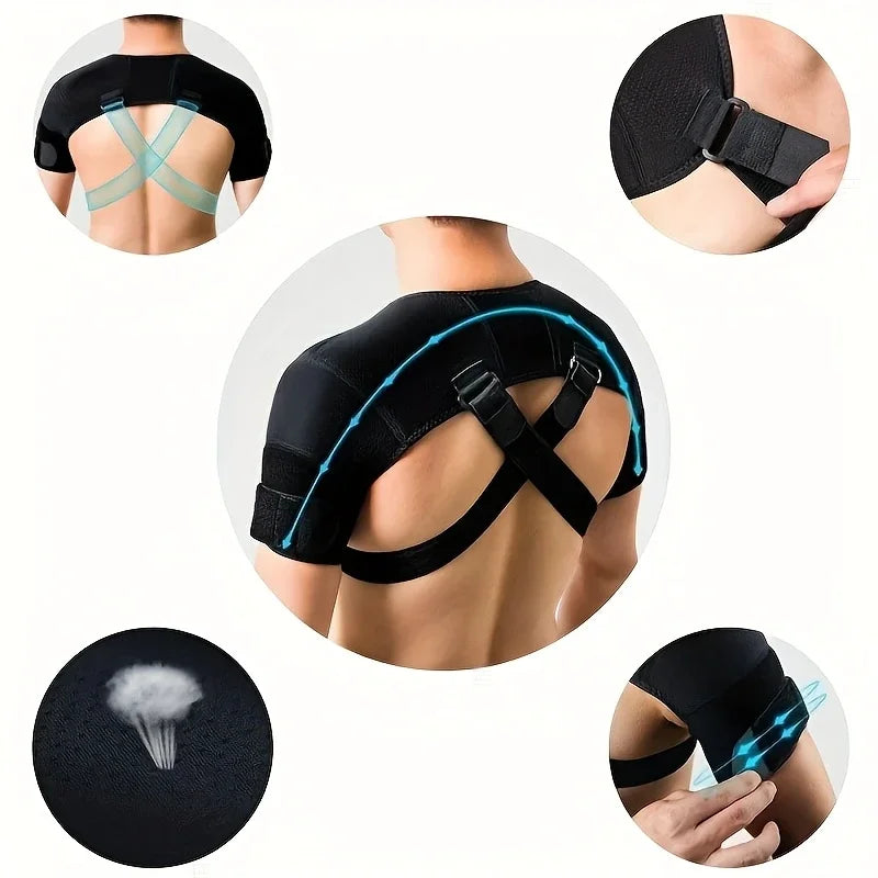 YUKUI Adjustable Cross Shoulder Back Support Posture Brace Back Support Brace QXL