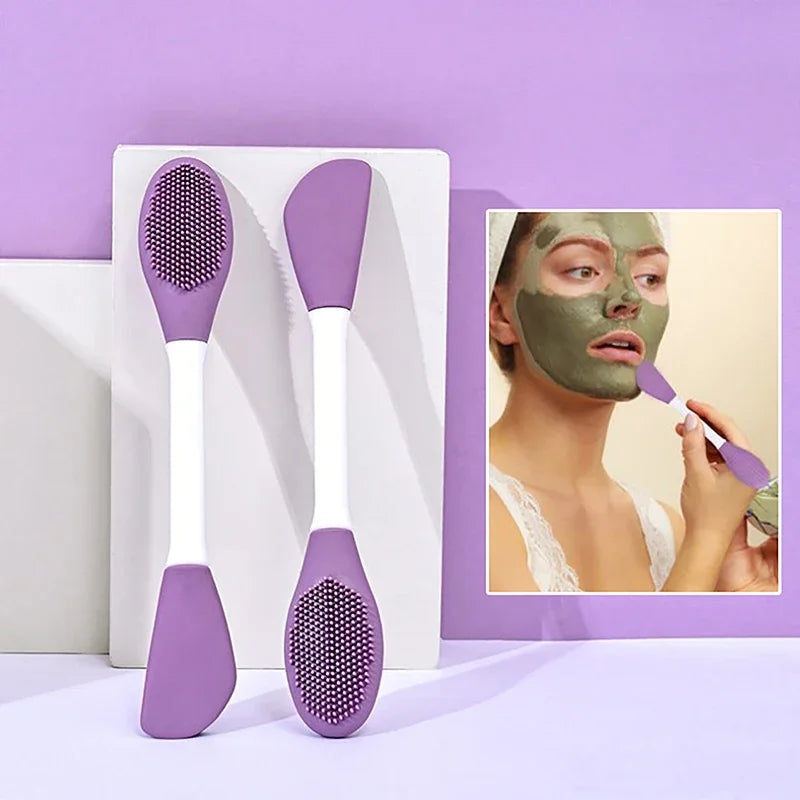 Double-Head Silicone Face Mask Brush & Cleansing Tool Facial Mask Brush QXL