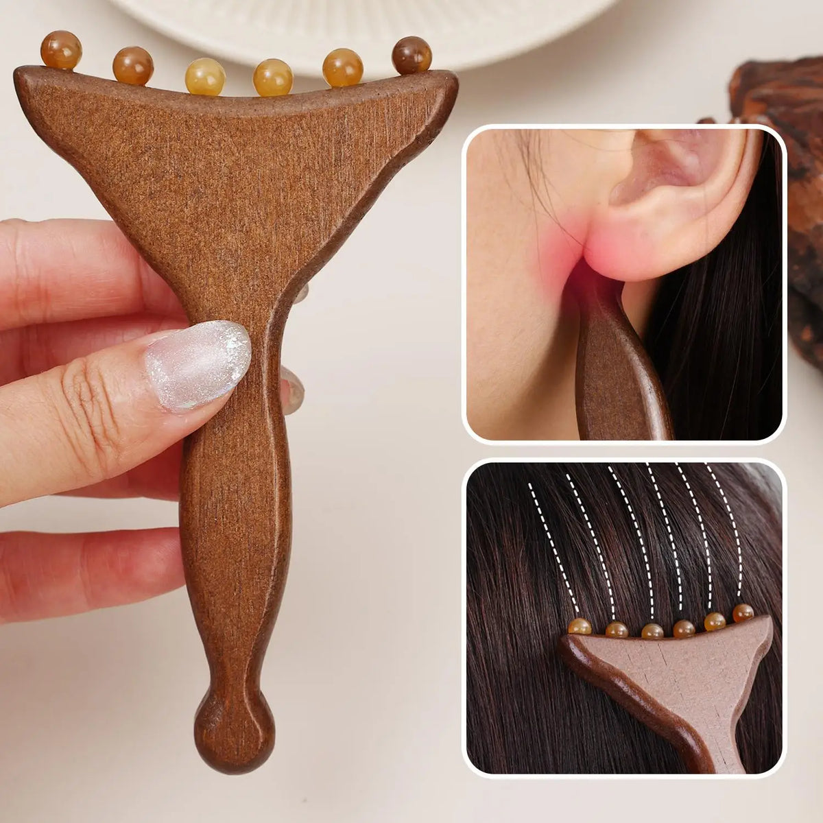 Wooden Gua Sha Massage Comb | Scalp & Body Meridian Tool Gua Sha Massage Comb QXL