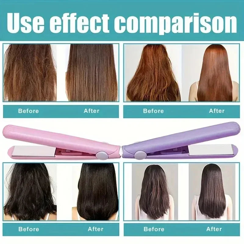 vvocci Mini Ceramic Hair Straightener & Bangs Curler Clip Mini Hair Straightener QXL