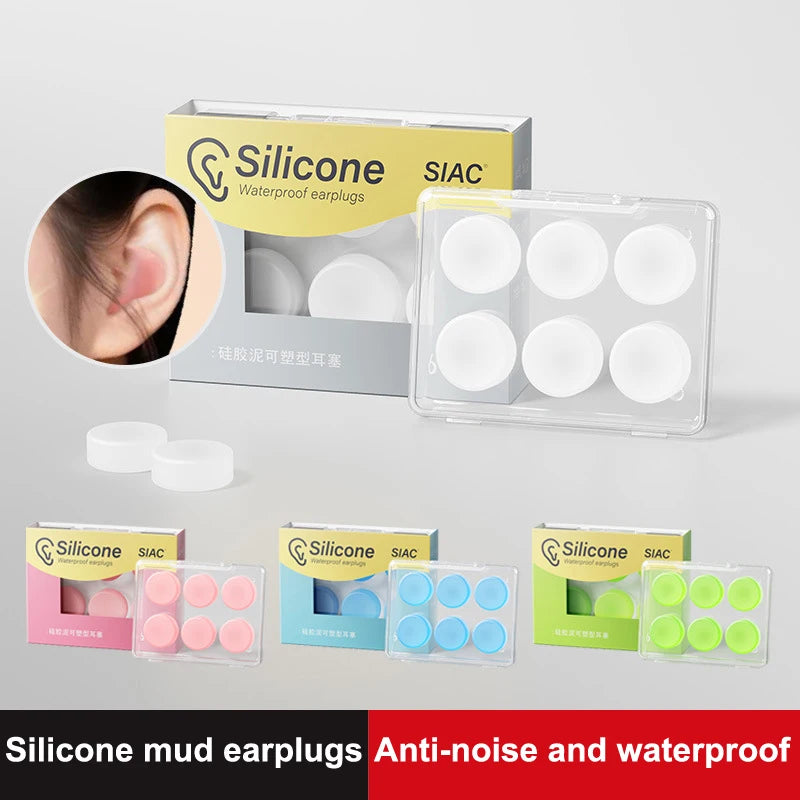 6-Pack Reusable Silicone Earplugs – Sleep, Swim & Travel Silicone Earplugs QXL