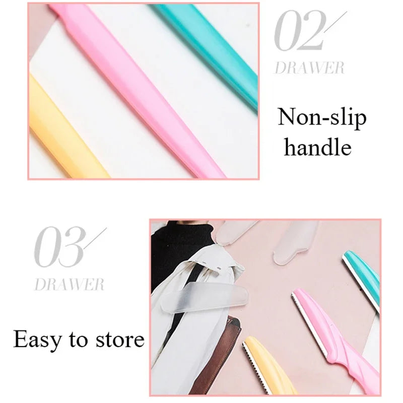 10-Pack Eyebrow Shaping Razors | Stainless Steel Face Trimmer Eyebrow Shaping Razor QXL