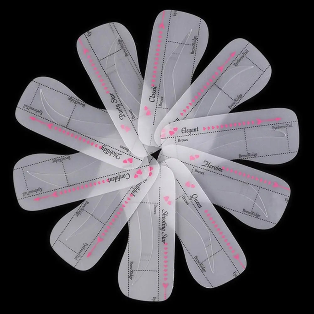 10-Pc Eyebrow Stencil Set | Makeup Shaping Templates for Women Eyebrow Stencil Set QXL 01