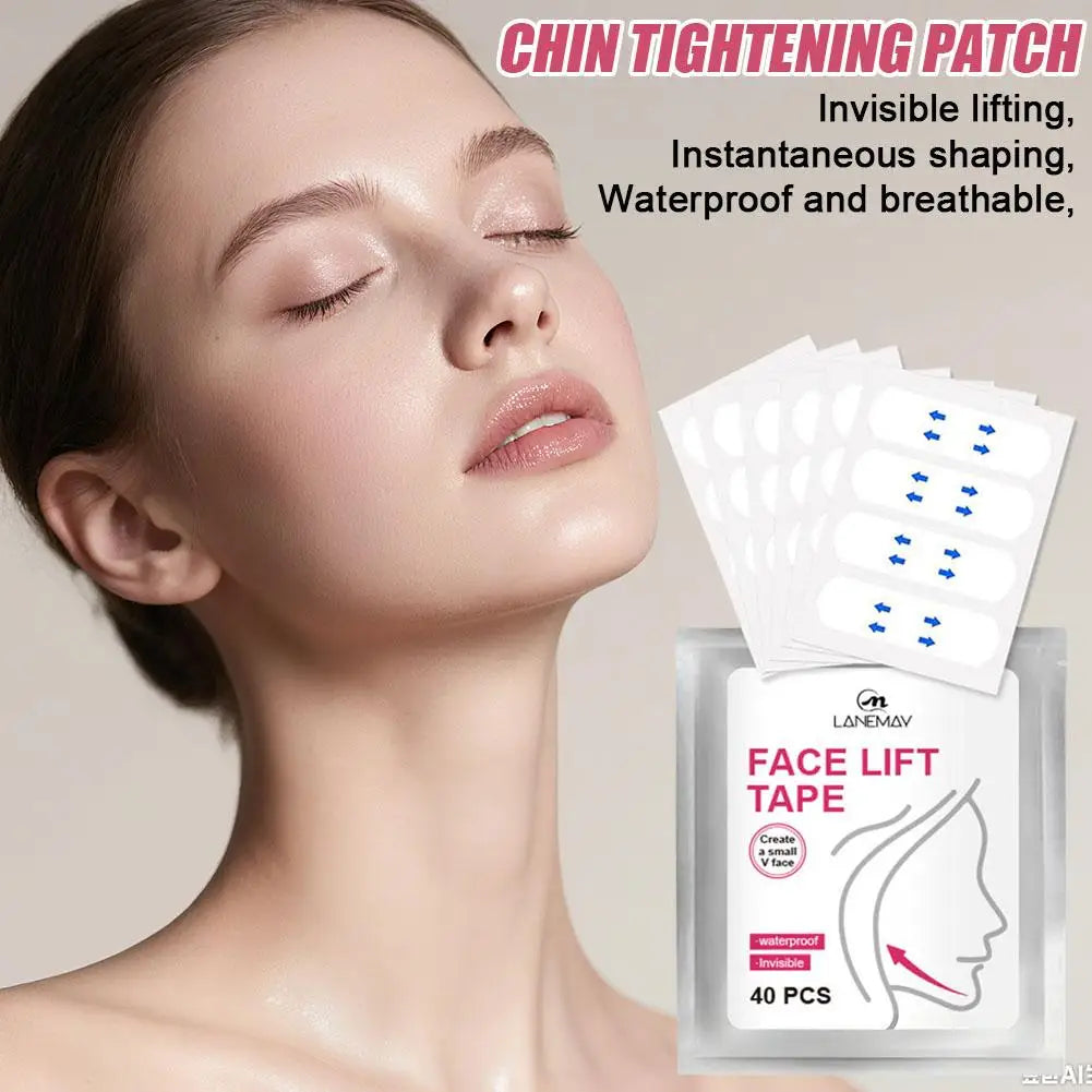 Invisible Face Lift Tape | V-Shape Chin Firming Patches 40pc Face Lifting Tape QXL