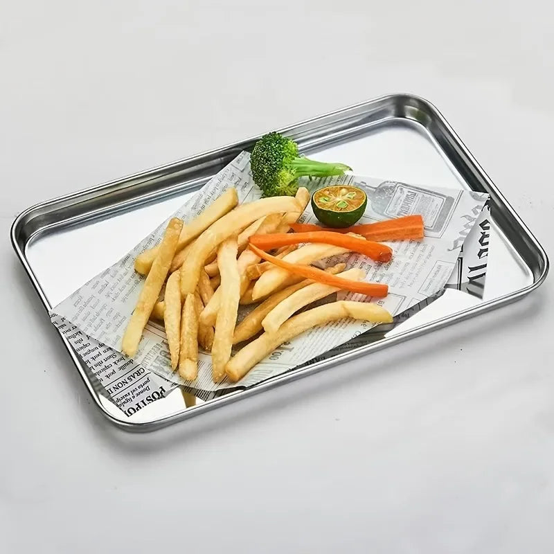 304 Stainless Steel Rectangular Steamer Tray | Baking Pan Steamer Baking Tray QXL