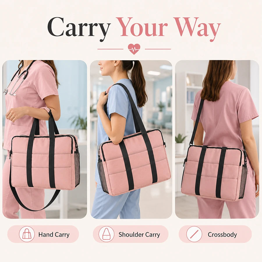 Waterproof Nurse Work Handbag | Multi-Compartment Tote Work Tote Bag QXL
