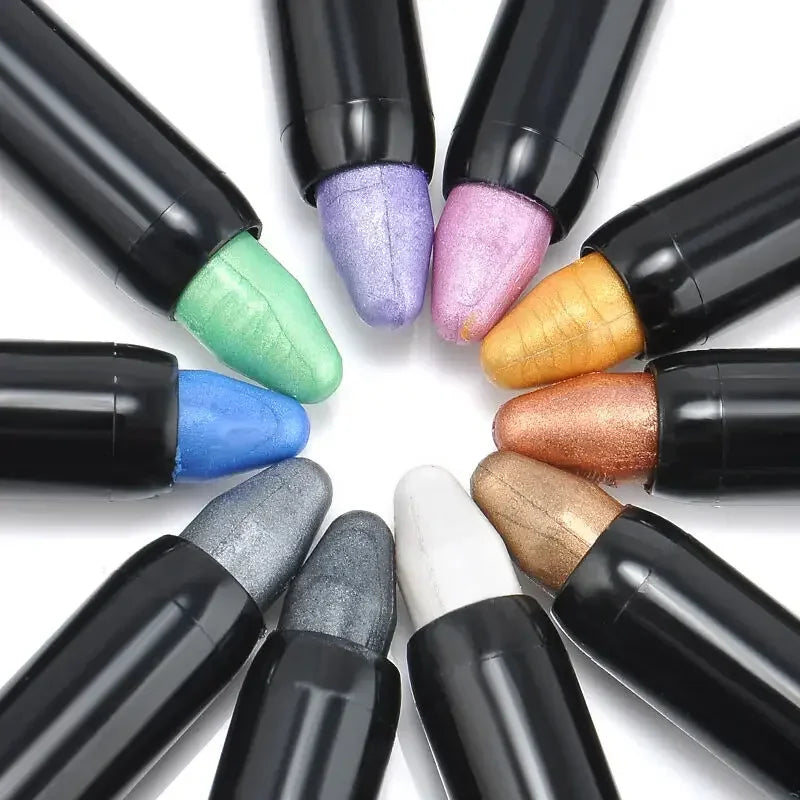 16-Color Glitter Eyeshadow Stick | Shimmer Pearlescent Pencil Eyeshadow Stick QXL