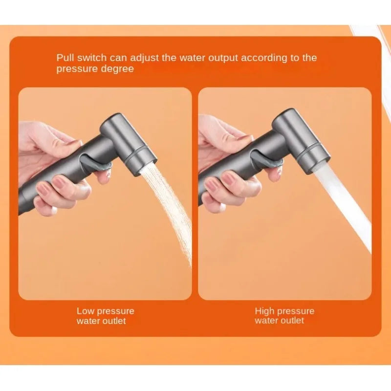 Wall-Mount Bidet Spray Gun | Dual Outlet Angle Valve Set Bidet Spray Kit QXL