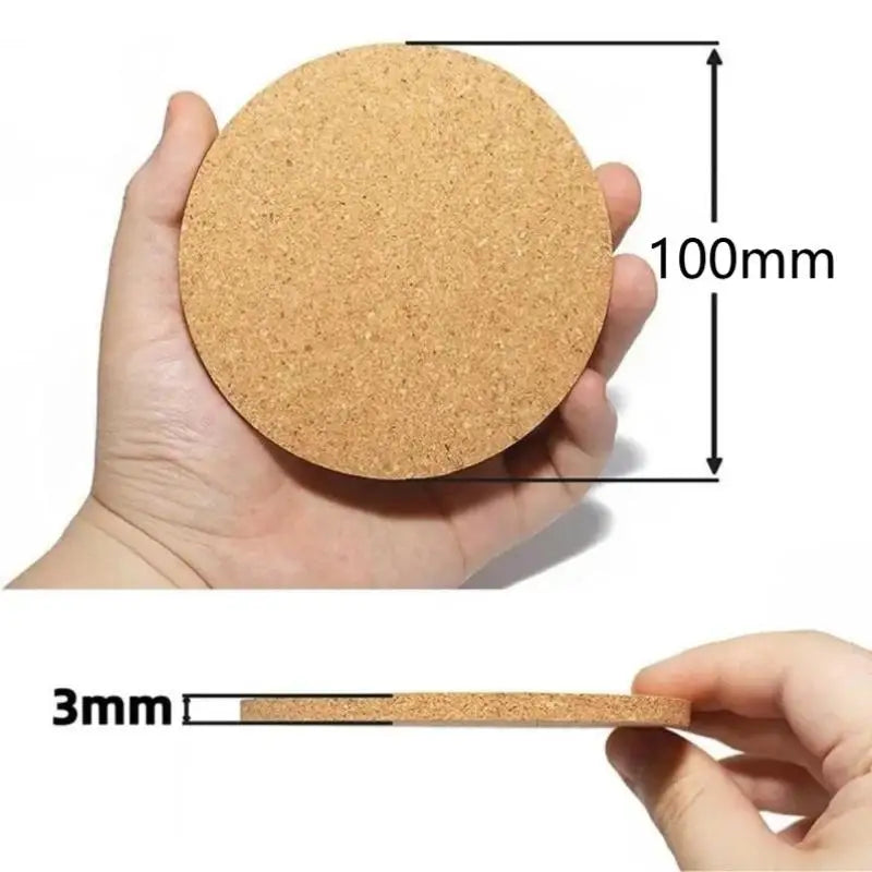 10-Pack Round Cork Coasters | Non-Slip DIY Drink Mats Cork Coaster Set QXL