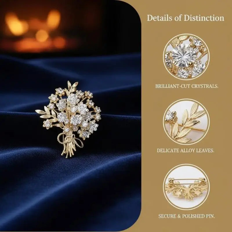 Rhinestone Money Tree Brooch | Crystal Lapel Pin for Women Crystal Lapel Brooch QXL