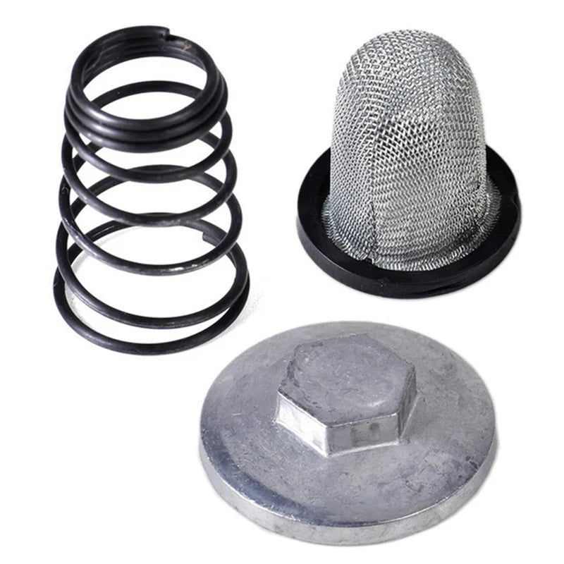 GY6 50cc–150cc Scooter Oil Filter & Drain Plug Set Scooter Engine Parts QXL Silver