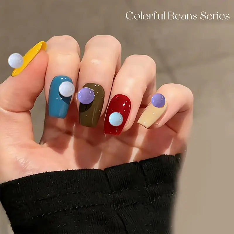 100-Pc 3D Resin Polka Dot Nail Charms | Summer Nail Art Decor 3D Nail Charms QXL