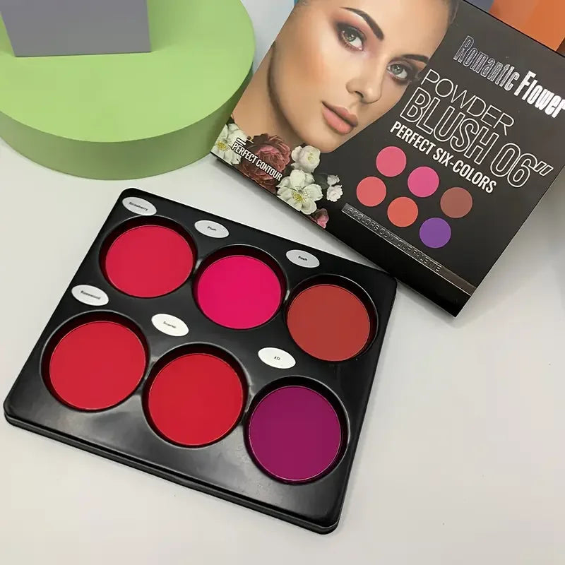 6-Color Matte Blush Palette | Natural Contour Makeup Blush Palette QXL
