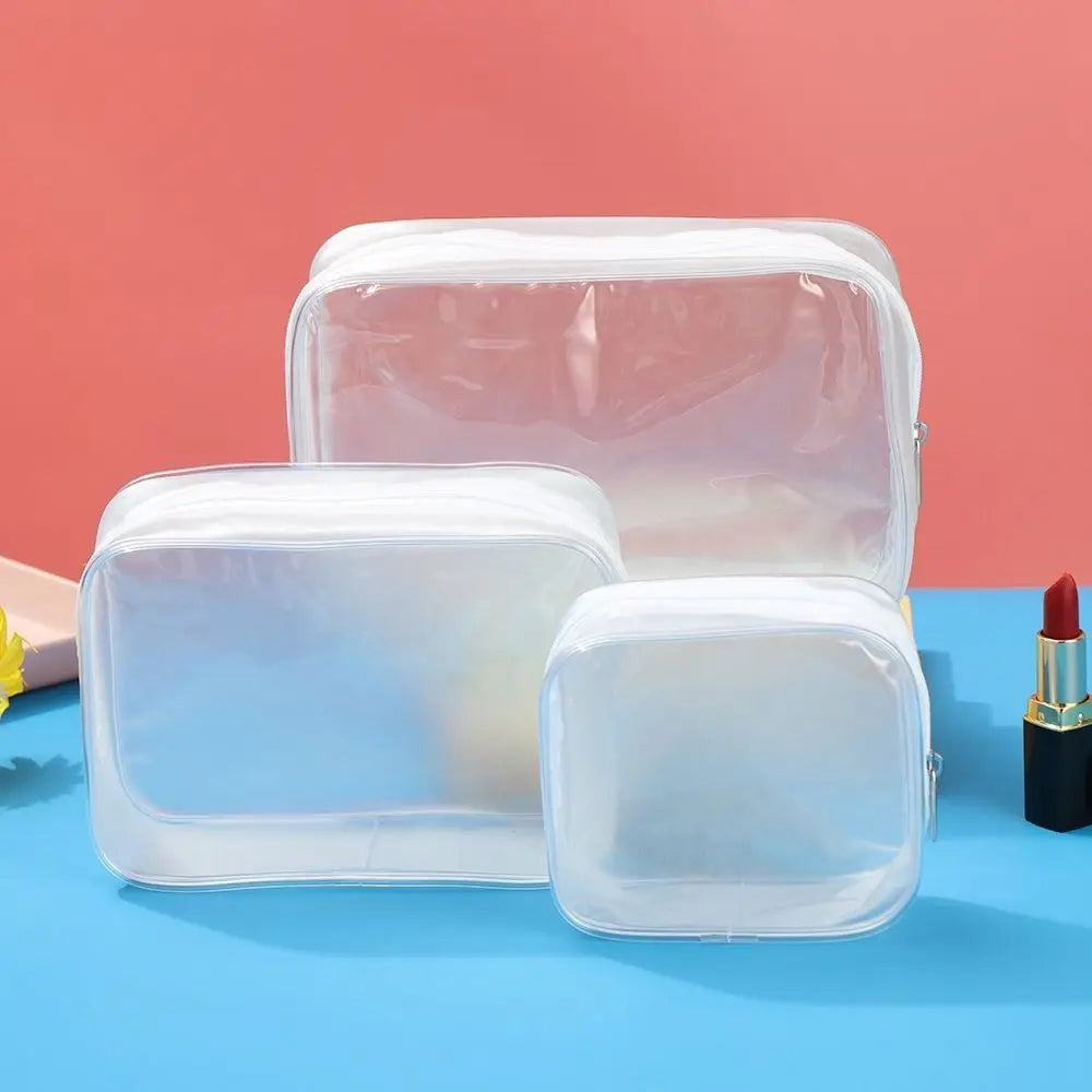 Clear PVC Travel Makeup Bag | Zipper Organizer Pouch Travel Makeup Bag QXL
