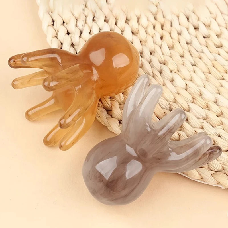 Resin Octopus Scalp Massager | Gua Sha Head Massage Comb Scalp Massager QXL