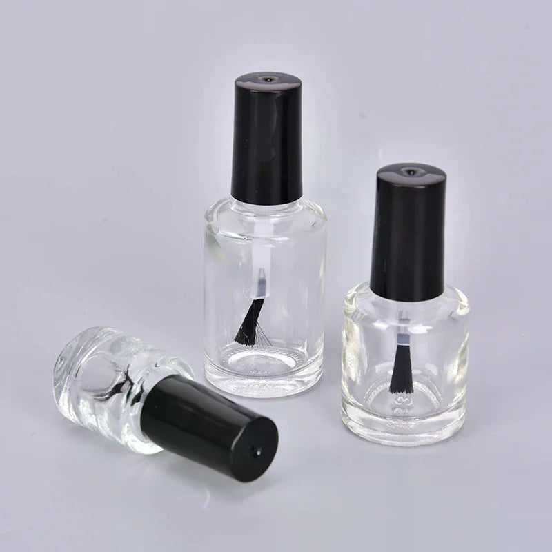 Empty Glass Nail Polish Bottle with Brush | 5ml 10ml 15ml Nail Polish Bottle QXL