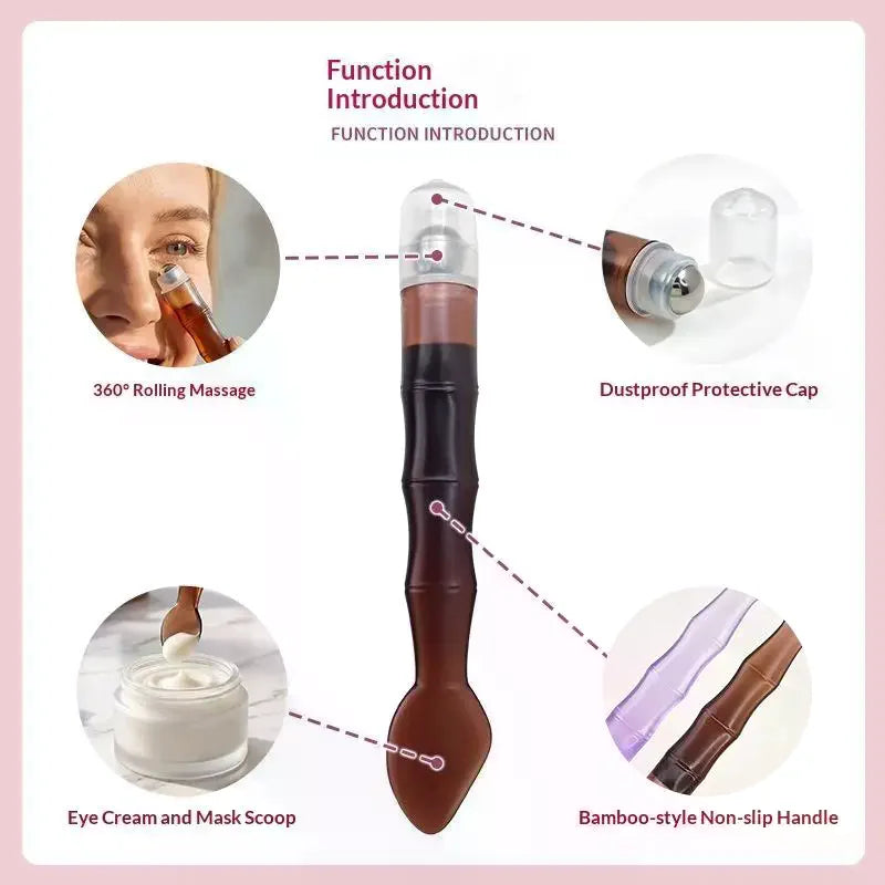 2-in-1 Eye Cream Roller Stick & Scoop | 360° Massage Ball Eye Massage Roller QXL