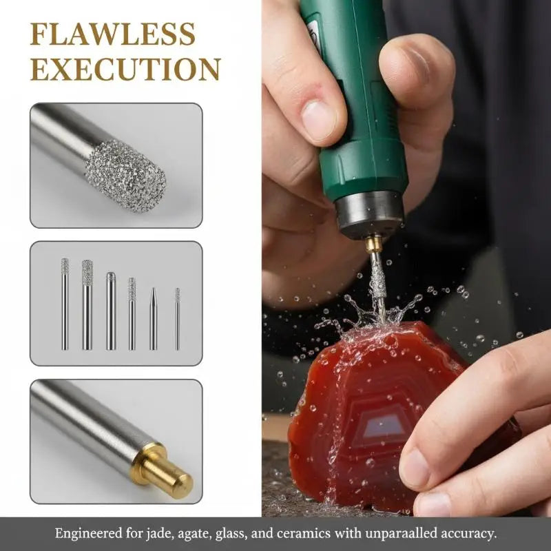10-Pack Glass & Jade Drill Bits 0.8–2.5mm | 2.35mm Shank Glass Drill Bits QXL