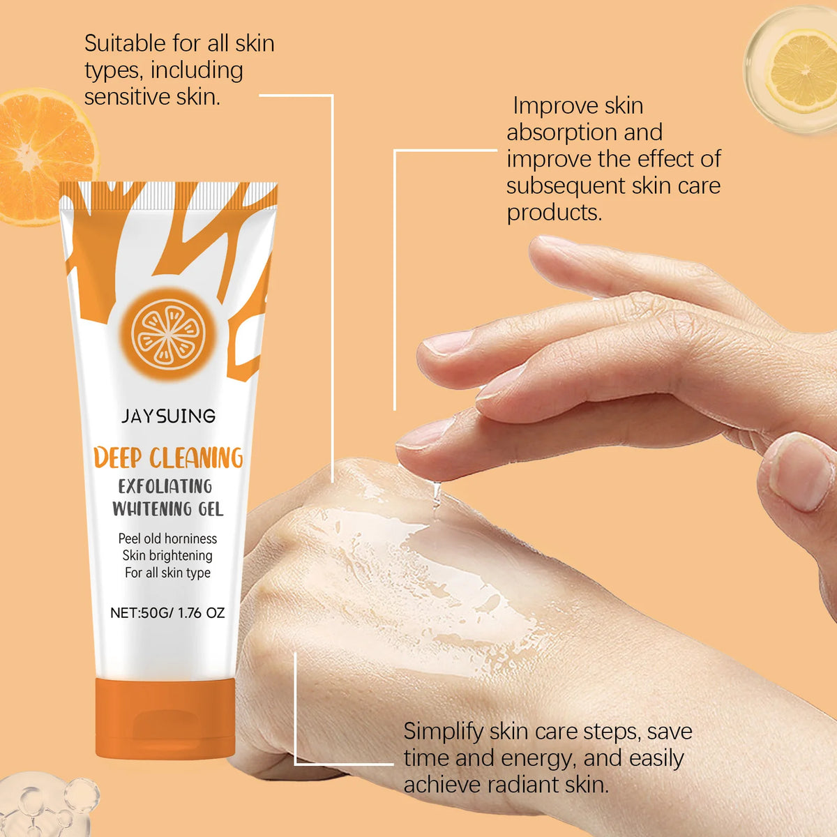Orange Vitamin C Exfoliating Gel – Brightening Scrub 50g Exfoliating Face Scrub QXL
