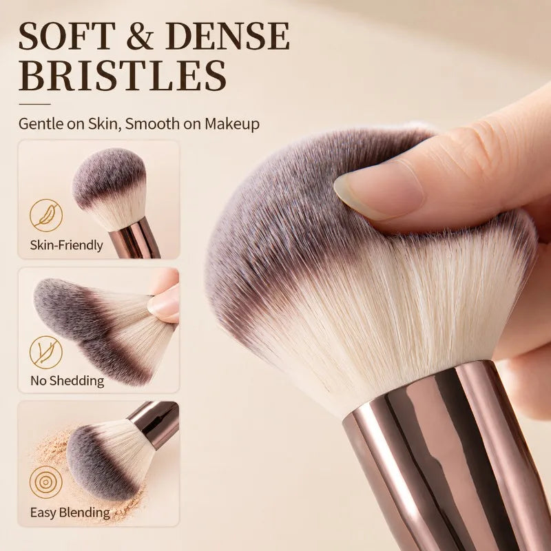 13-Pc Pro Makeup Brush Set | Rose Gold Aluminum Handle Makeup Brush Set QXL