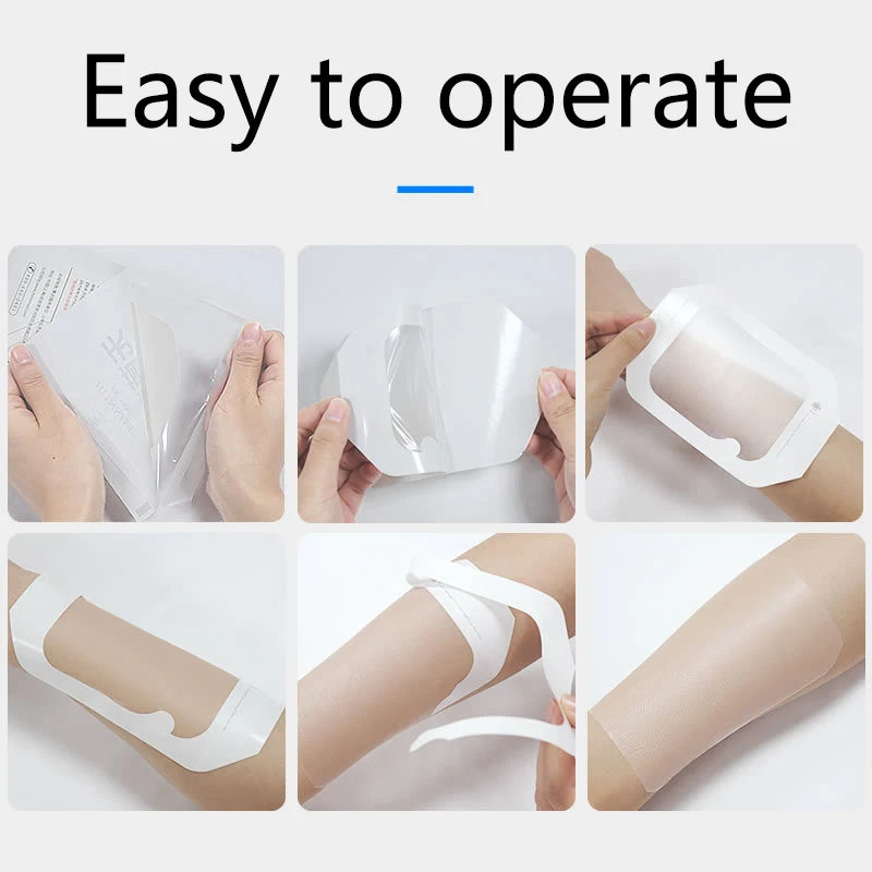 10-Pack Clear Waterproof IV Adhesive Patches | Wound Dressing Wound Care Patches QXL