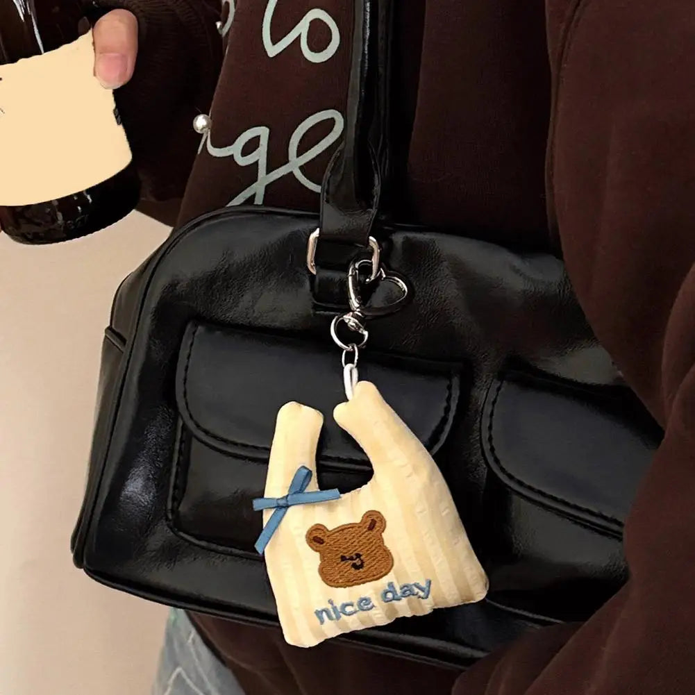 Mini Shopping Bag Keychain Charm | Plush Fabric Bag Pendant Bag Charm Keychain QXL