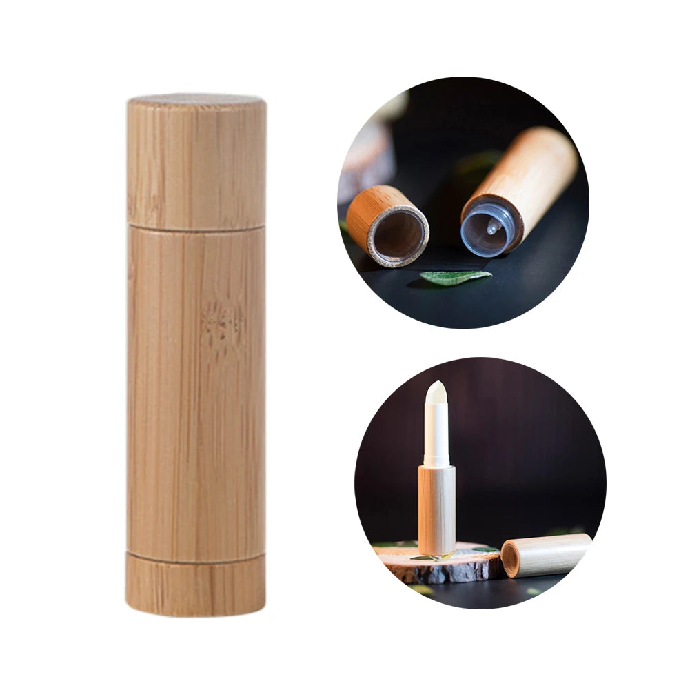 Bamboo Refillable Lipstick Tube | Eco-Friendly DIY Container 5ml Refillable Lipstick Tube QXL E