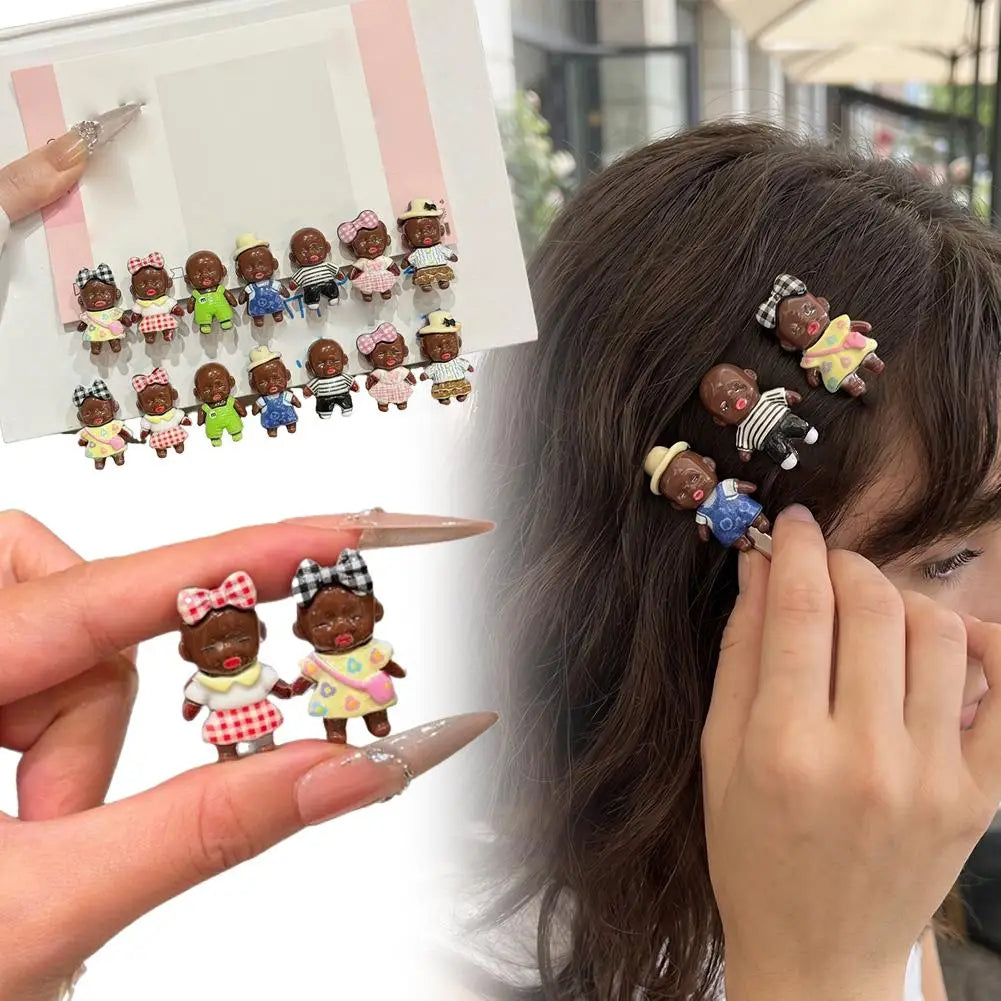 Cartoon Baby Duckbill Hair Clips Set | Cute Mini Bang Pins Novelty Hair Clips QXL