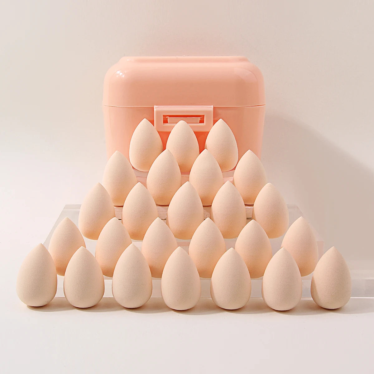 25-Pack Mini Makeup Blending Sponges with Storage Box Makeup Blending Sponges QXL
