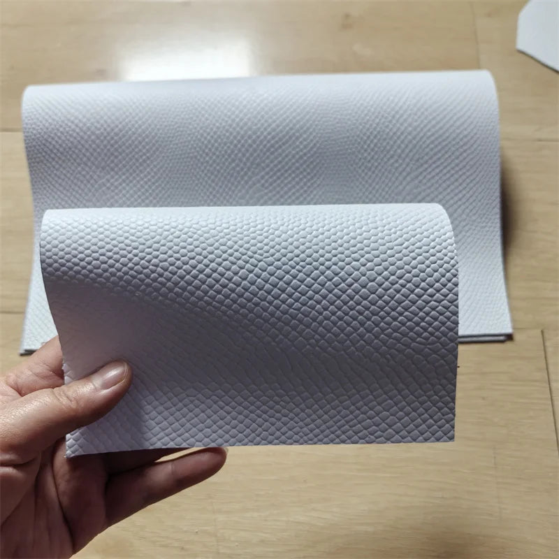 1.6mm White Snake Embossed Top Grain Cowhide Leather Sheet Craft Leather Sheet QXL