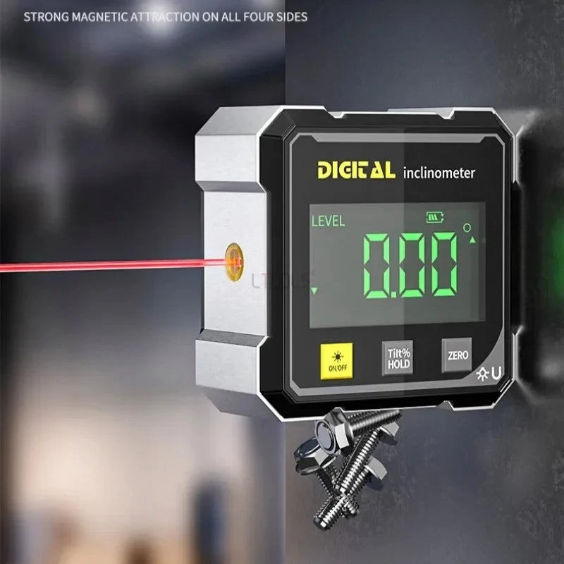 360° Magnetic Digital Angle Gauge | Laser Level Protractor Digital Angle Gauge QXL