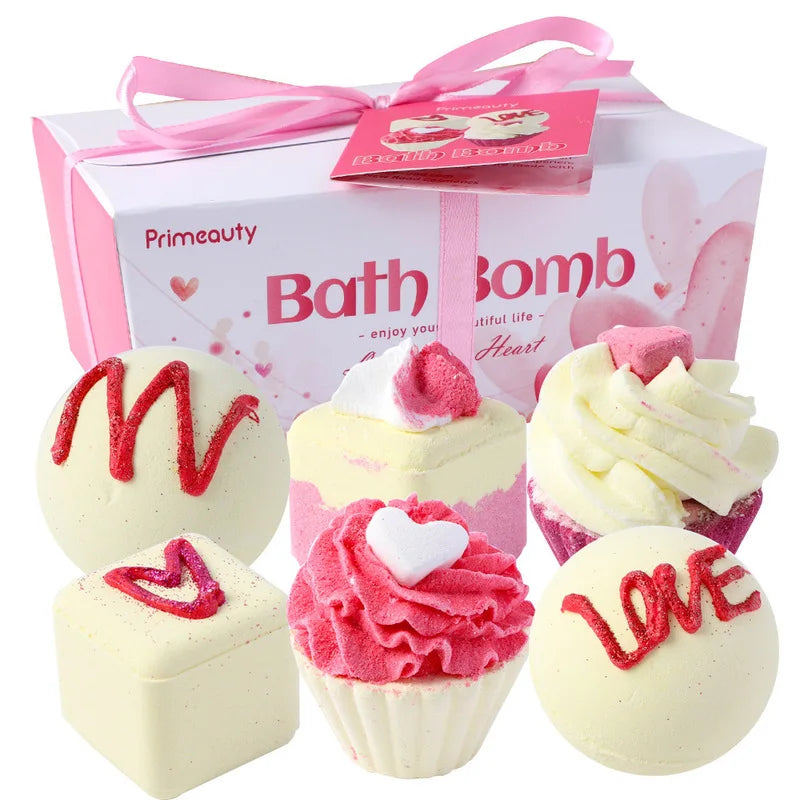 Cake Bath Salt Ball Set | Sea Salt & Essential Oil Soak 6pc Bath Salt Set QXL
