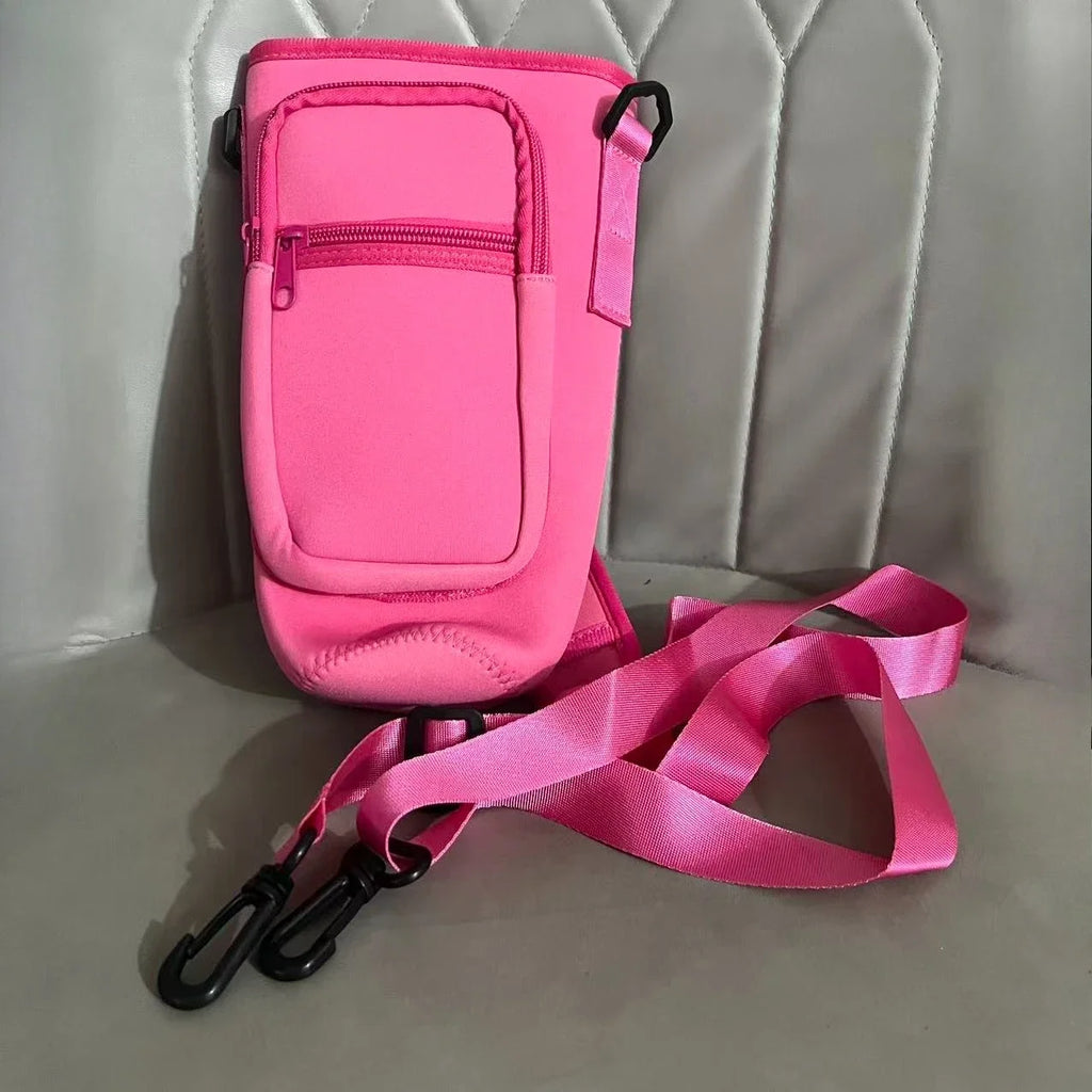 Neoprene Water Bottle Sleeve Set | Insulated Sliding Bag Cover Bottle Sleeve Set QXL Rose red 1pc