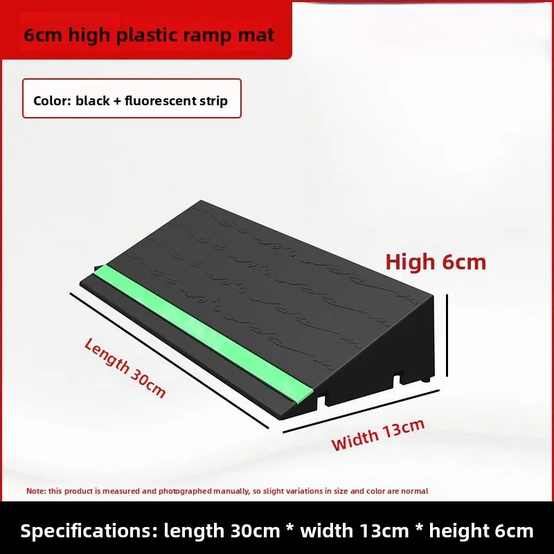 Indoor Plastic Threshold Ramp | Anti-Slip Glow Strip Doorway Slope Threshold Ramp QXL 30x13x6CM