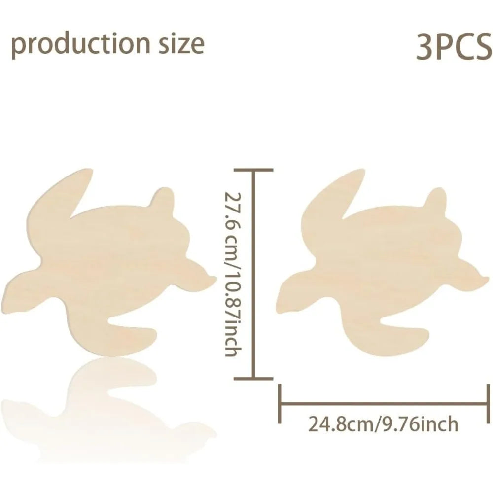 3-Pack Unfinished Sea Turtle Wooden Cutouts – DIY Beach Craft Wooden Craft Cutouts QXL