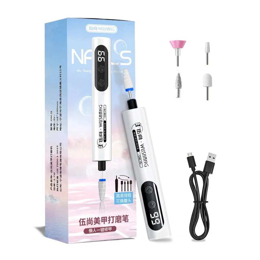 USB Electric Nail Drill with LED Light | Manicure Set Electric Nail Drill QXL Style 1