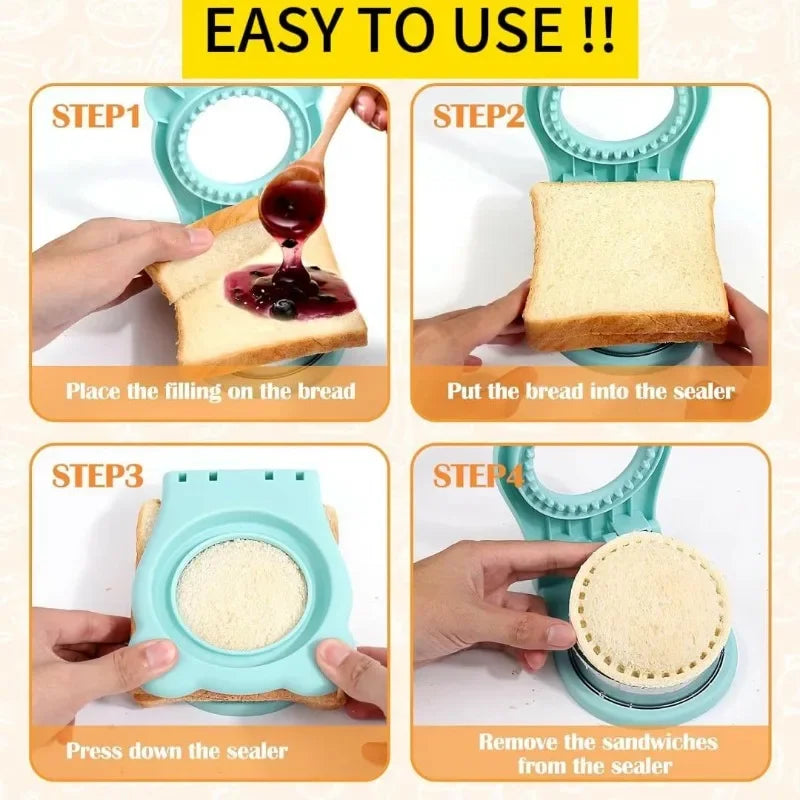 Sandwich Cutter & Sealer | Bread Mold Toast & Cookie Cutter Sandwich Cutter & Sealer QXL