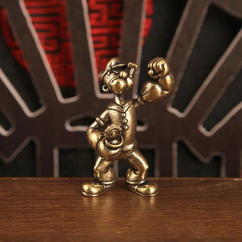Popeye Sailor Man Brass Statue | Home & Desk Decor Ornament Decorative Figurine QXL
