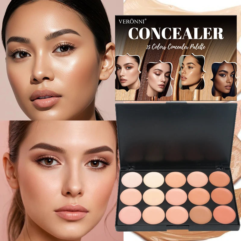 15-Color Concealer Cream Palette | Full Coverage Makeup Concealer Palette QXL