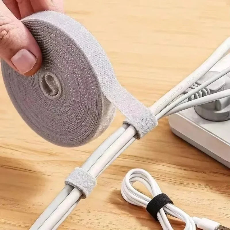 5M Reusable Nylon Cable Organizer Wire Winder Tape Cable Organizer Tape QXL