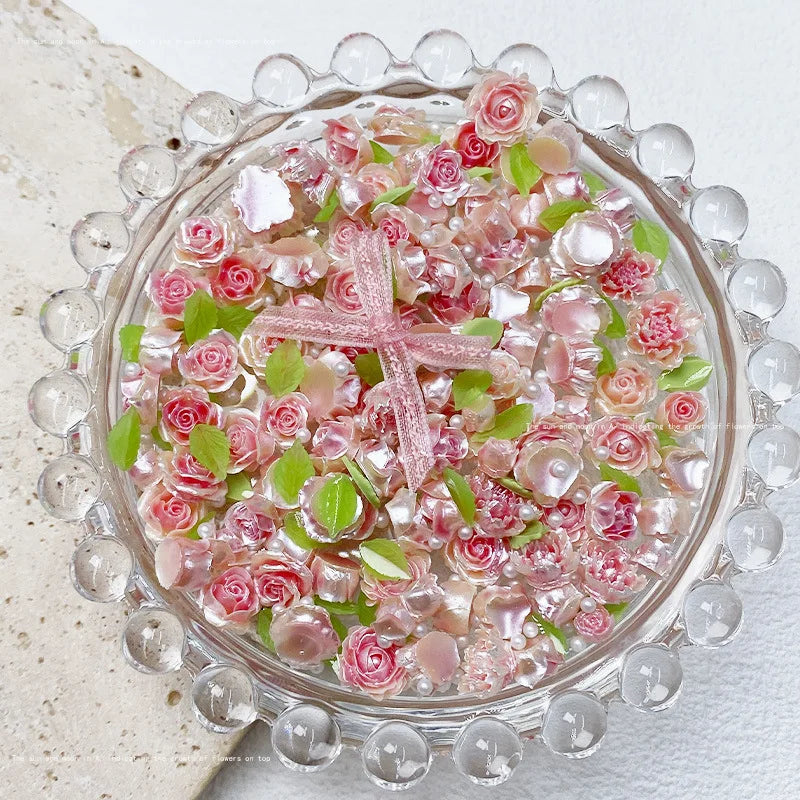 20-Pack 3D Kawaii Flower Nail Art Charms | Rose & Camellia DIY 3D Nail Art Charms QXL