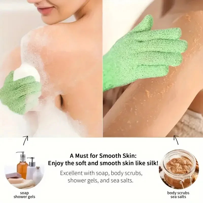 Double-Sided Exfoliating Bath Gloves | 5 or 10 Pack Scrubber Exfoliating Bath Gloves QXL