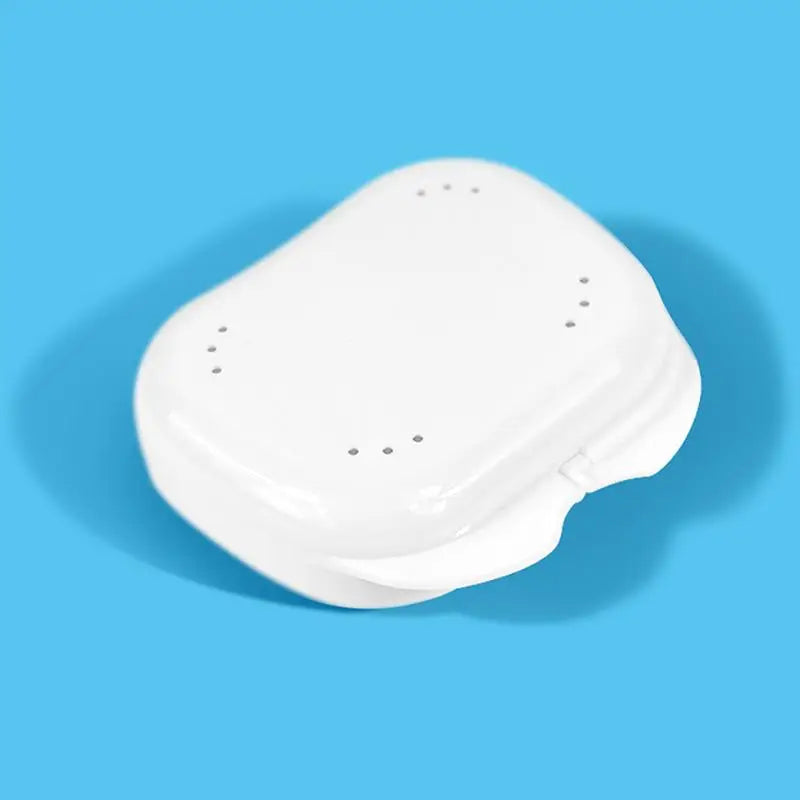 Denture Retainer Case with Vent Holes | Plastic Storage Box Denture Storage Case QXL White