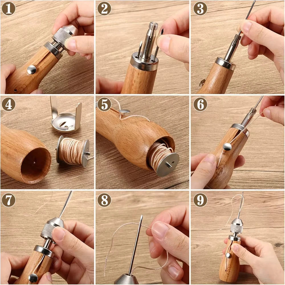Leather Repair Sewing Awl Kit | Heavy-Duty Lock Stitch Tool Sewing Awl Kit QXL
